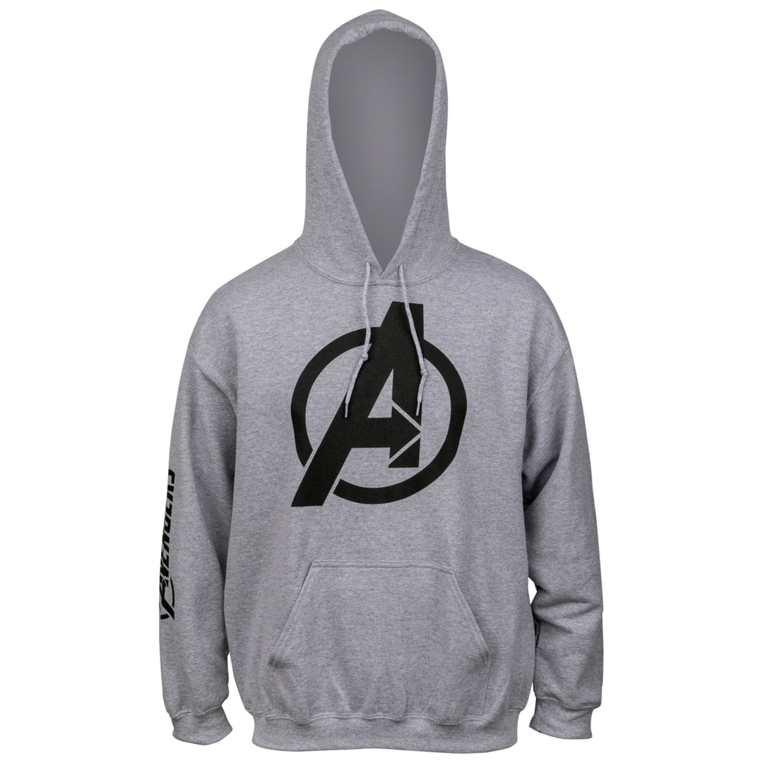 Avengers Symbol with Sleeve Print Text Pull Over Hoodie Image 3