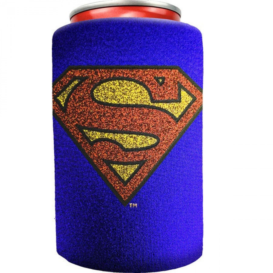 Superman Symbol Blue Metallic Finish Can Cooler Image 1