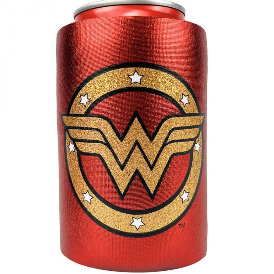 Wonder Woman Symbol Metallic Finish Can Cooler Image 1