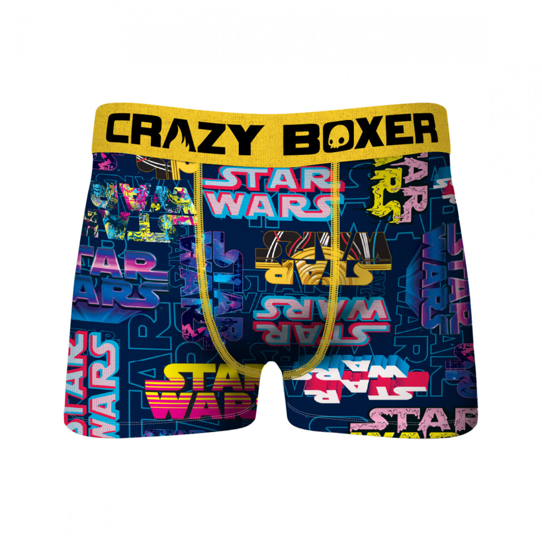 Star Wars Neon Text Logos All Over Mens Crazy Boxer Briefs Image 1