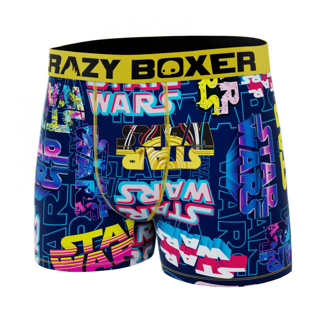 Star Wars Neon Text Logos All Over Mens Crazy Boxer Briefs Image 2