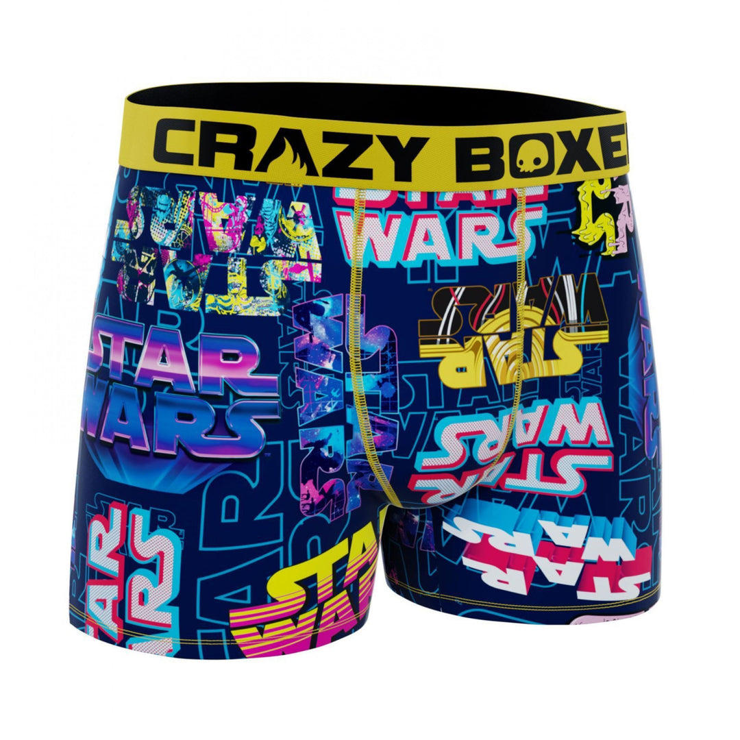 Star Wars Neon Text Logos All Over Mens Crazy Boxer Briefs Image 4