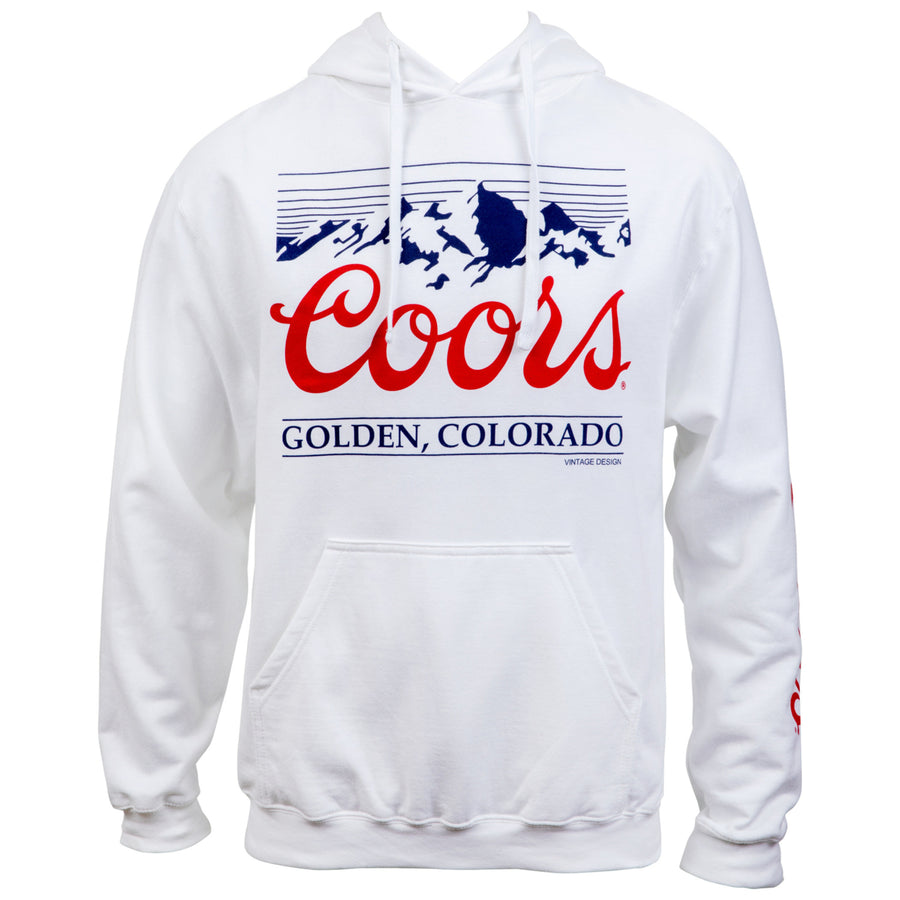 Coors Golden Colorado Mountain Logo and Sleeve Print Hoodie Image 1
