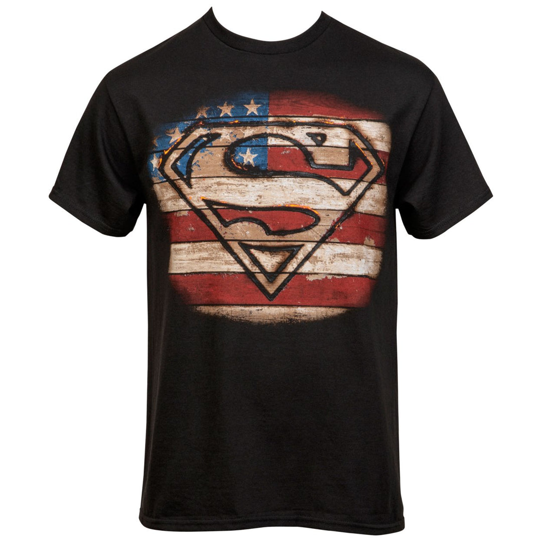 Superman Burned Wood Symbol T-Shirt Image 1