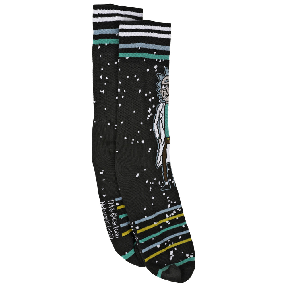 Rick and Morty Adult Swim Rick Waffle Cushion Crew Socks Image 2