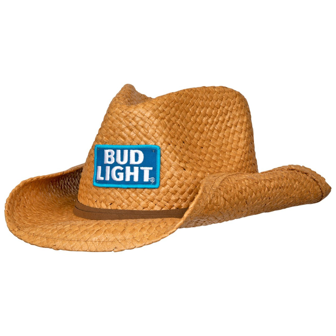 Bud Light Straw Cowboy Hat With Brown Band Image 1