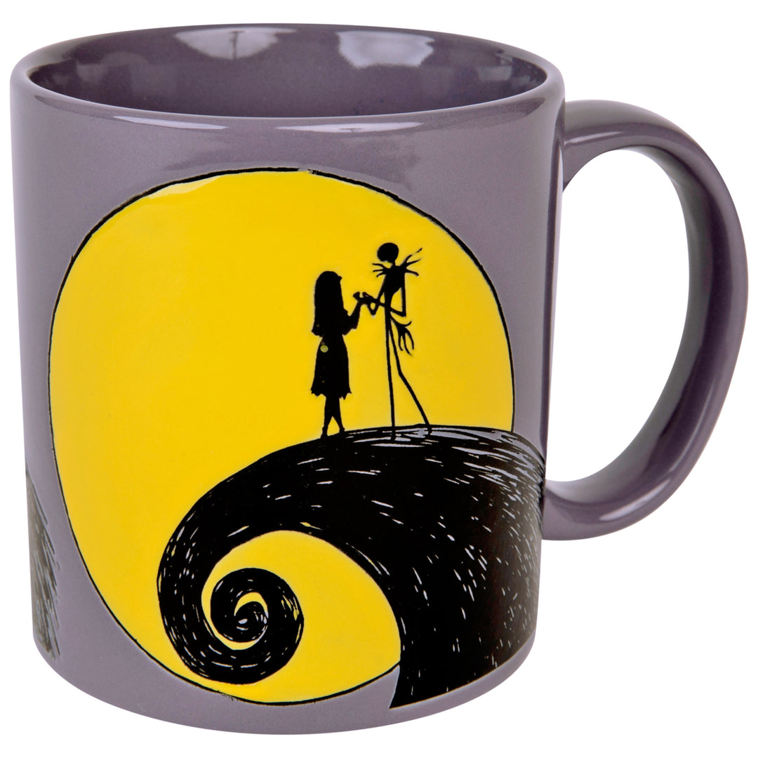 Nightmare Before Christmas Jack and Sally Moon Hill 20oz Ceramic Mug Image 2