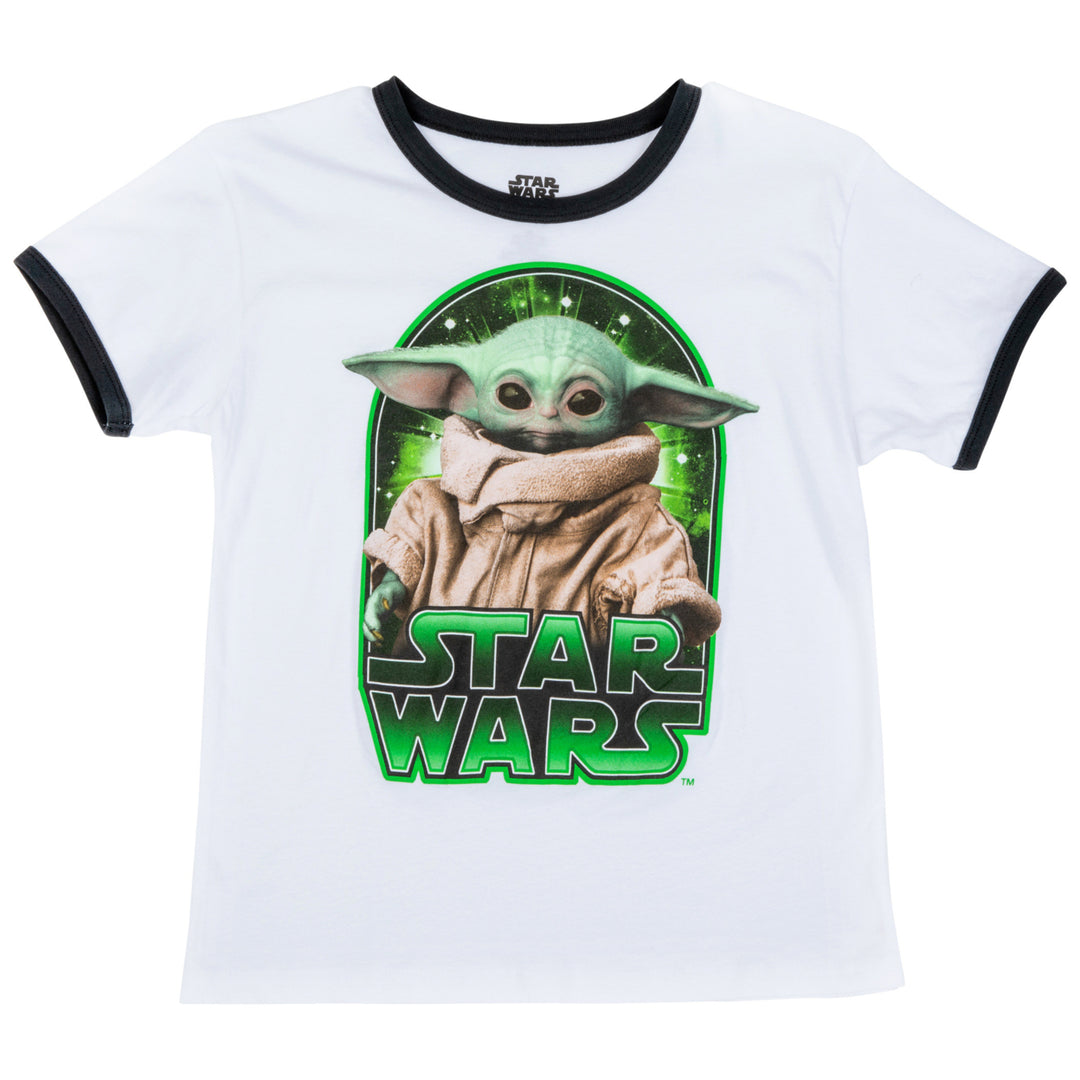 Star Wars The Mandalorian The Child Character Ringer T-Shirt Image 1