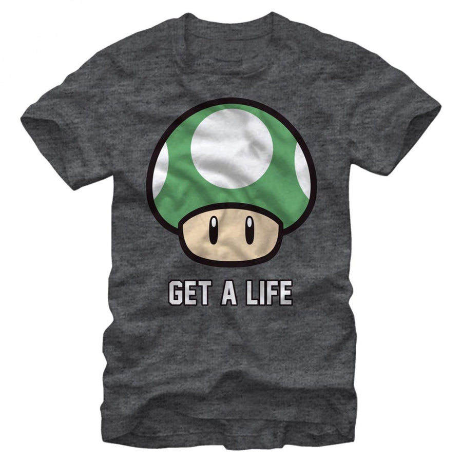 Nintendo Super Mario Get a Life Mushroom T-Shirt Image 1