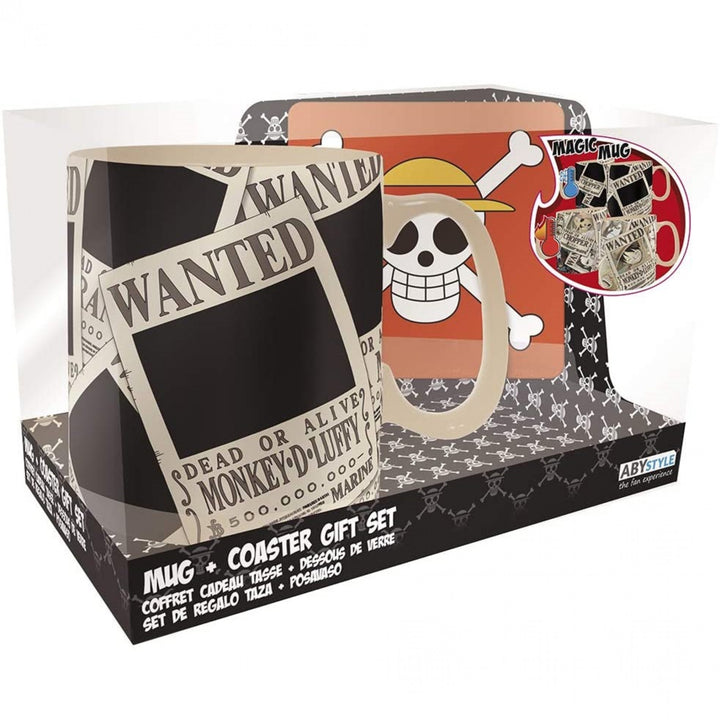 One Piece Wanted Heat Change Mug and Coaster Set Image 1