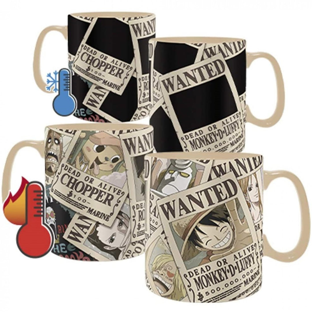 One Piece Wanted Heat Change Mug and Coaster Set Image 2