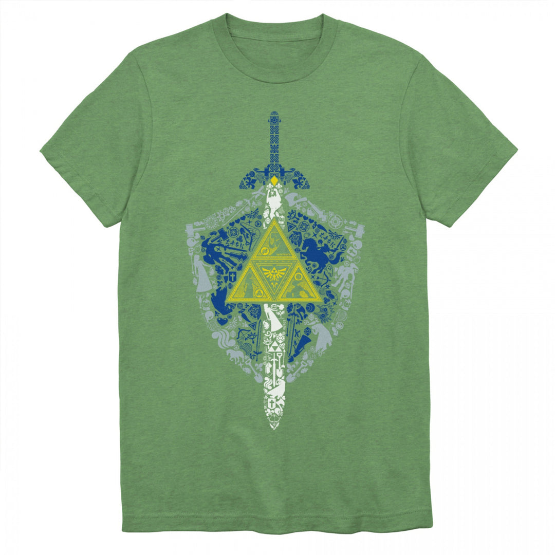 Nintendo Zelda Links Shield and Sword Crest Symbol T-Shirt Image 1