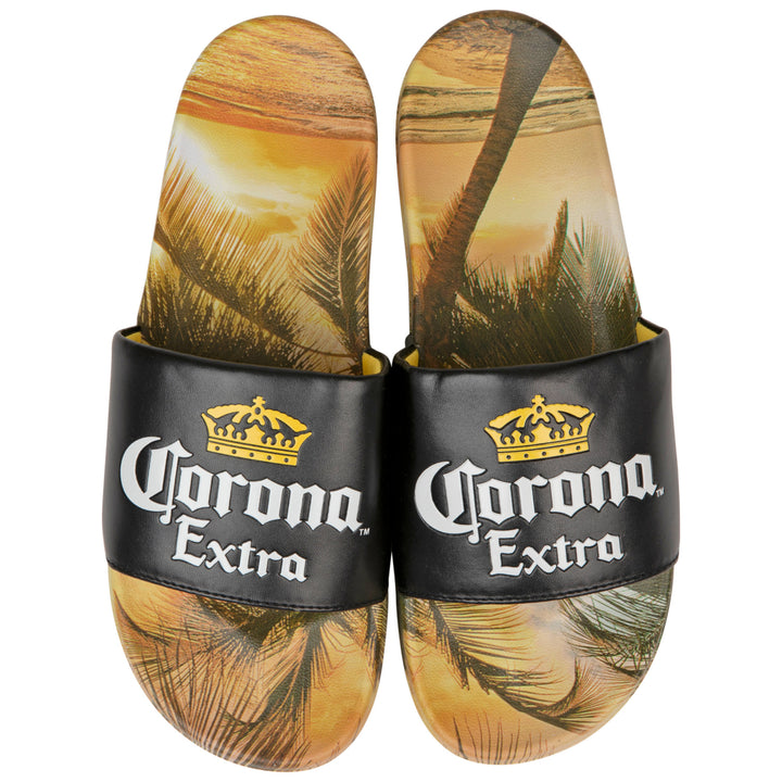 Corona Extra Black Label with Beach Scene Sandal Slides Image 3