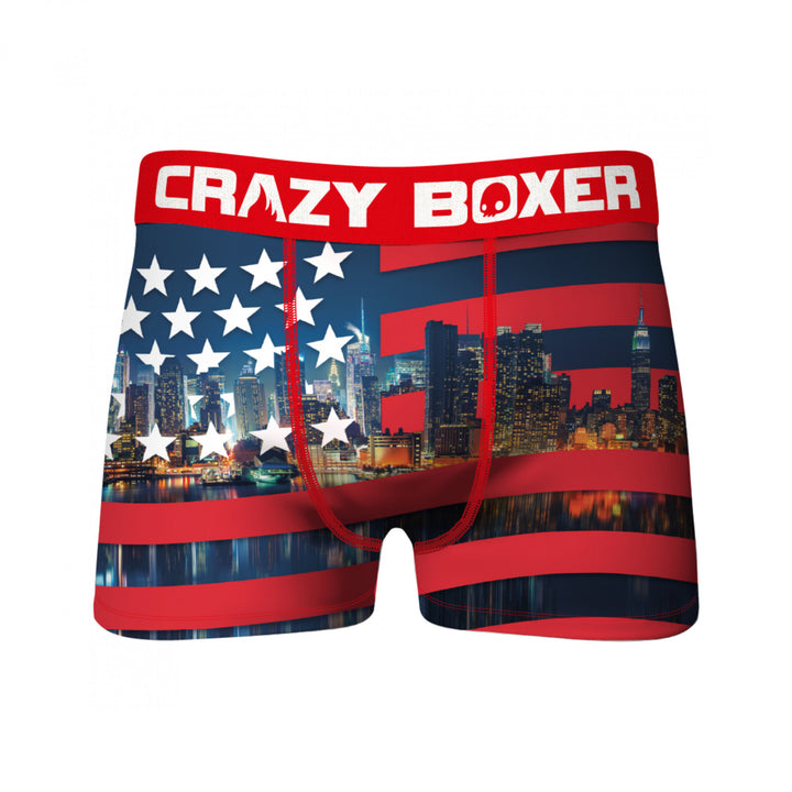 Crazy Boxers American Flag Skyline Boxer Briefs Image 1