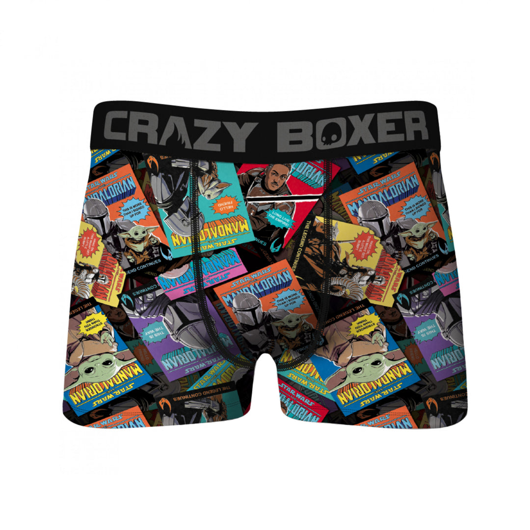 Crazy Boxers Star Wars Mandalorian and The Child Comic Boxer Briefs Image 1