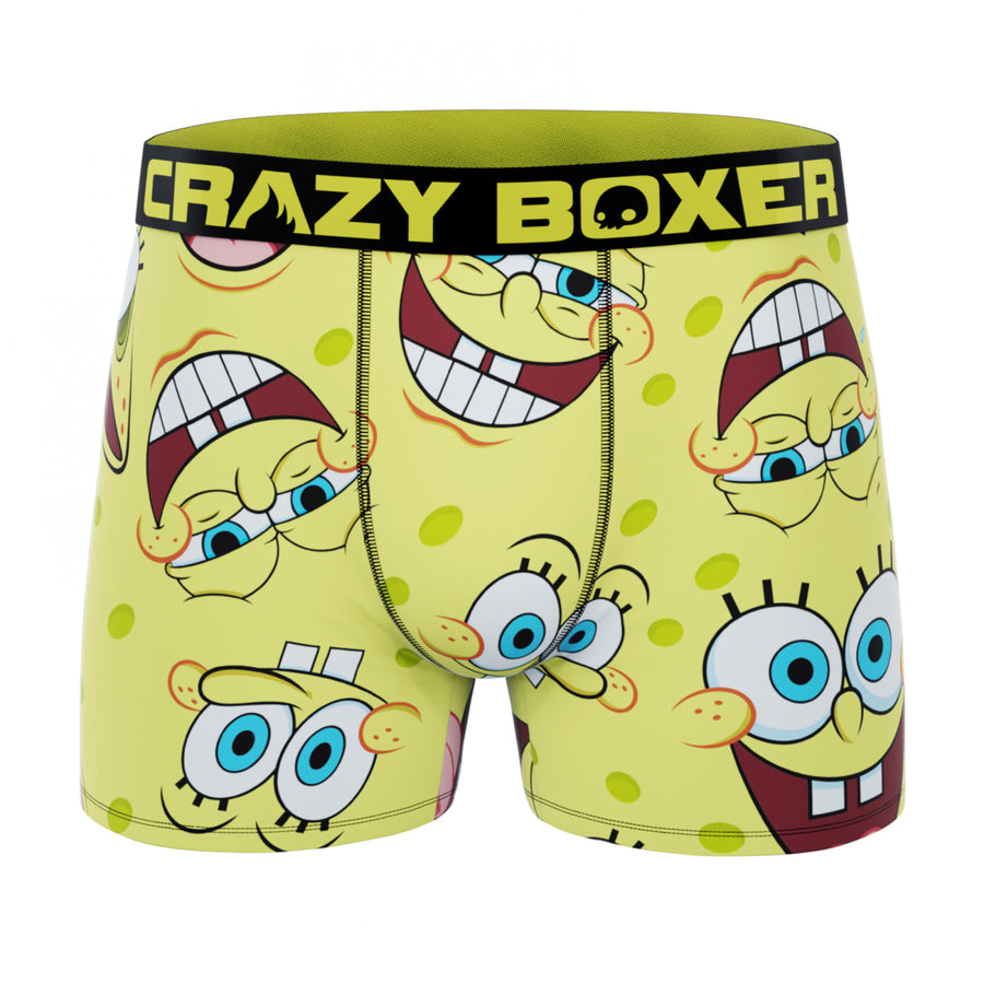 Crazy Boxers SpongeBob SquarePants Face All Over Boxer Briefs Image 1