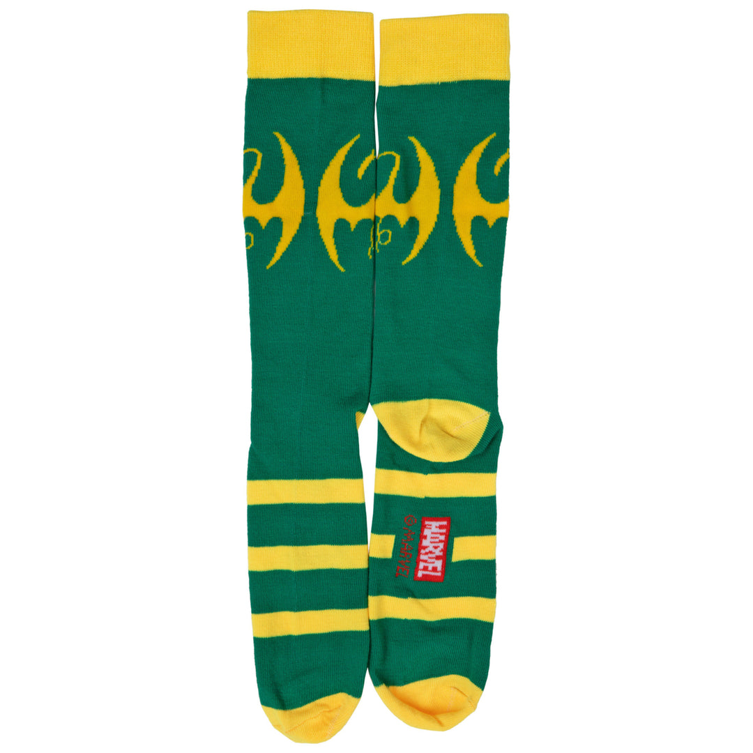 Marvel Iron Fist Dragon Symbol Crew Socks Image 4