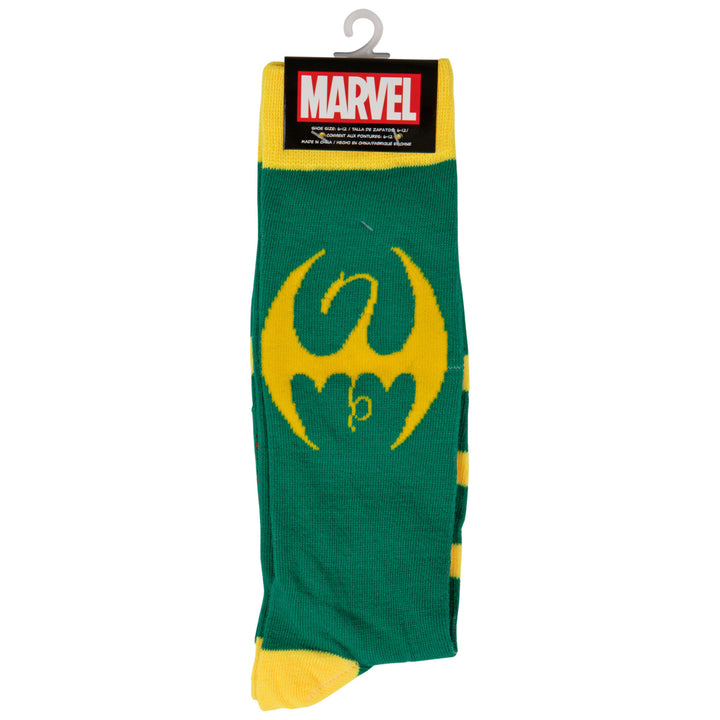 Marvel Iron Fist Dragon Symbol Crew Socks Image 6