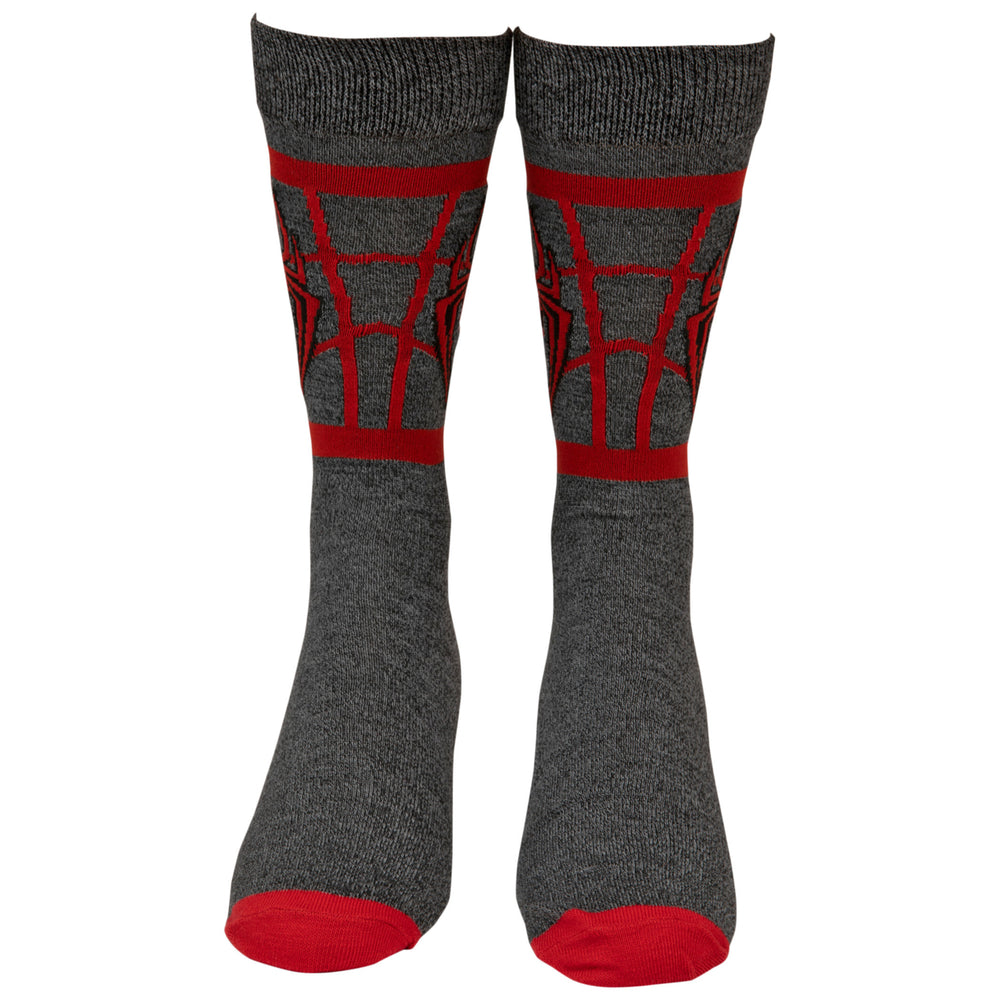 Ultimate Spider-Man Miles Morales Costume Symbol Crew Socks Image 2