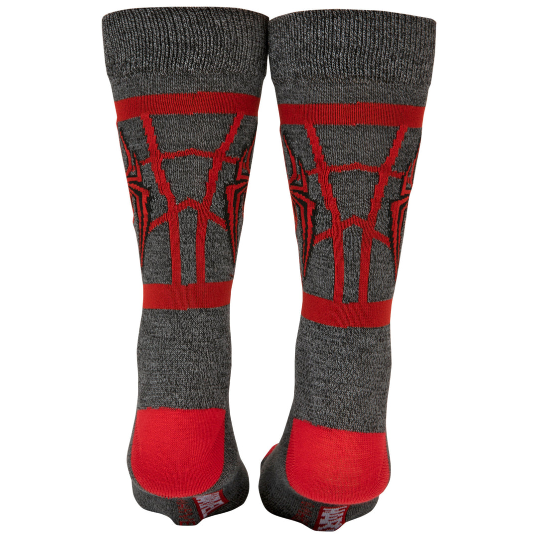 Ultimate Spider-Man Miles Morales Costume Symbol Crew Socks Image 3