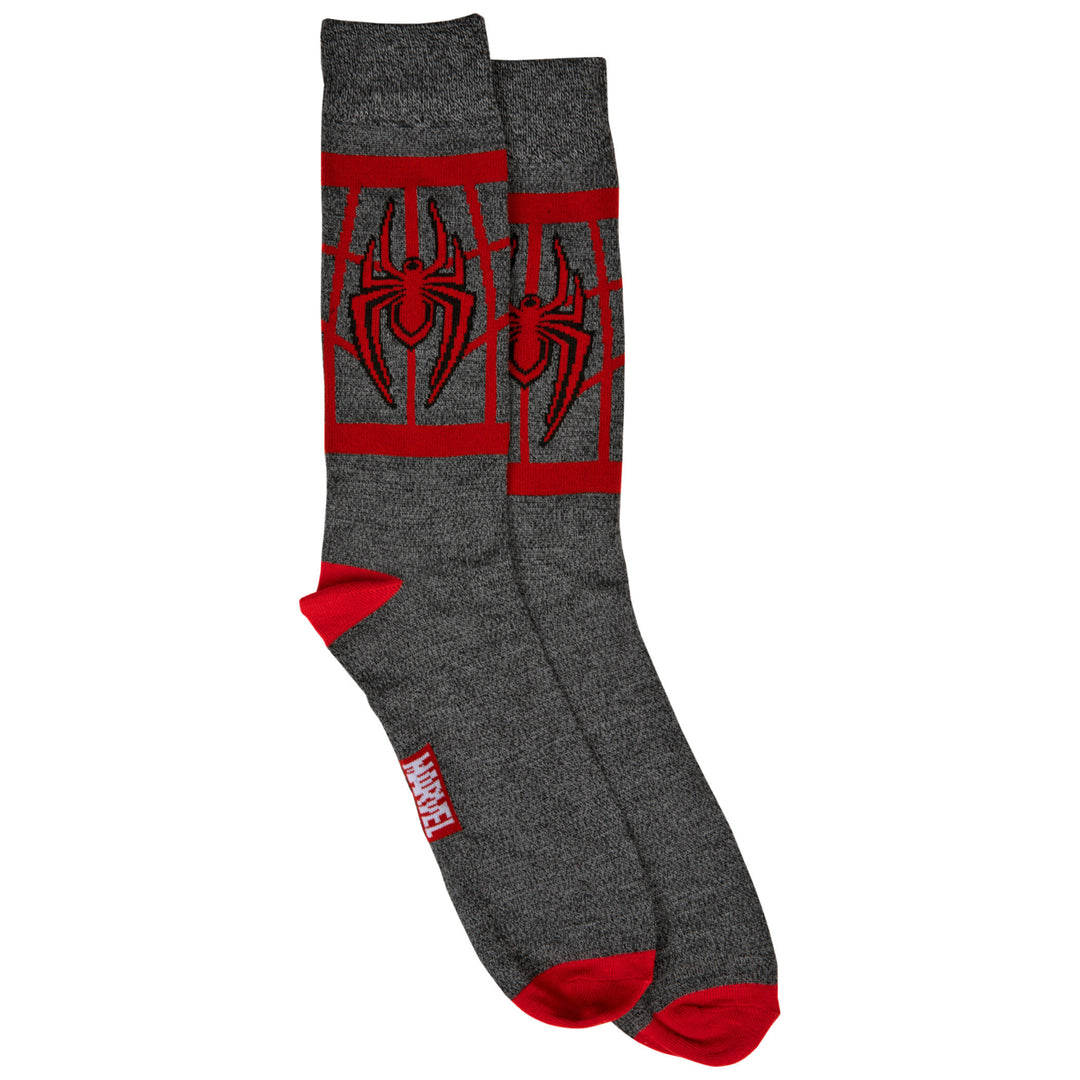 Ultimate Spider-Man Miles Morales Costume Symbol Crew Socks Image 4