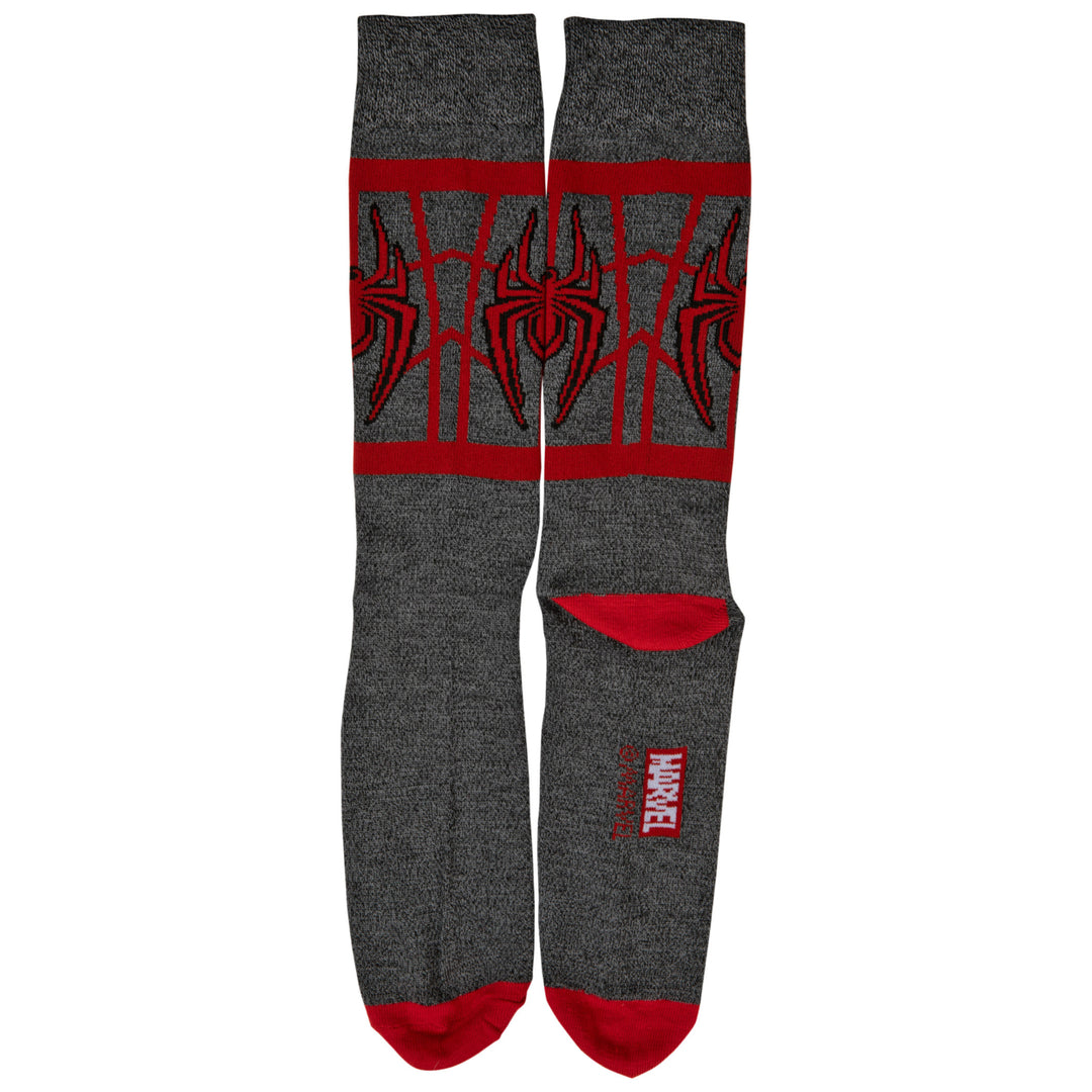 Ultimate Spider-Man Miles Morales Costume Symbol Crew Socks Image 4