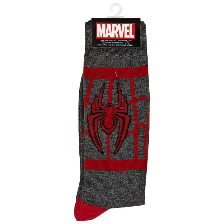 Ultimate Spider-Man Miles Morales Costume Symbol Crew Socks Image 6