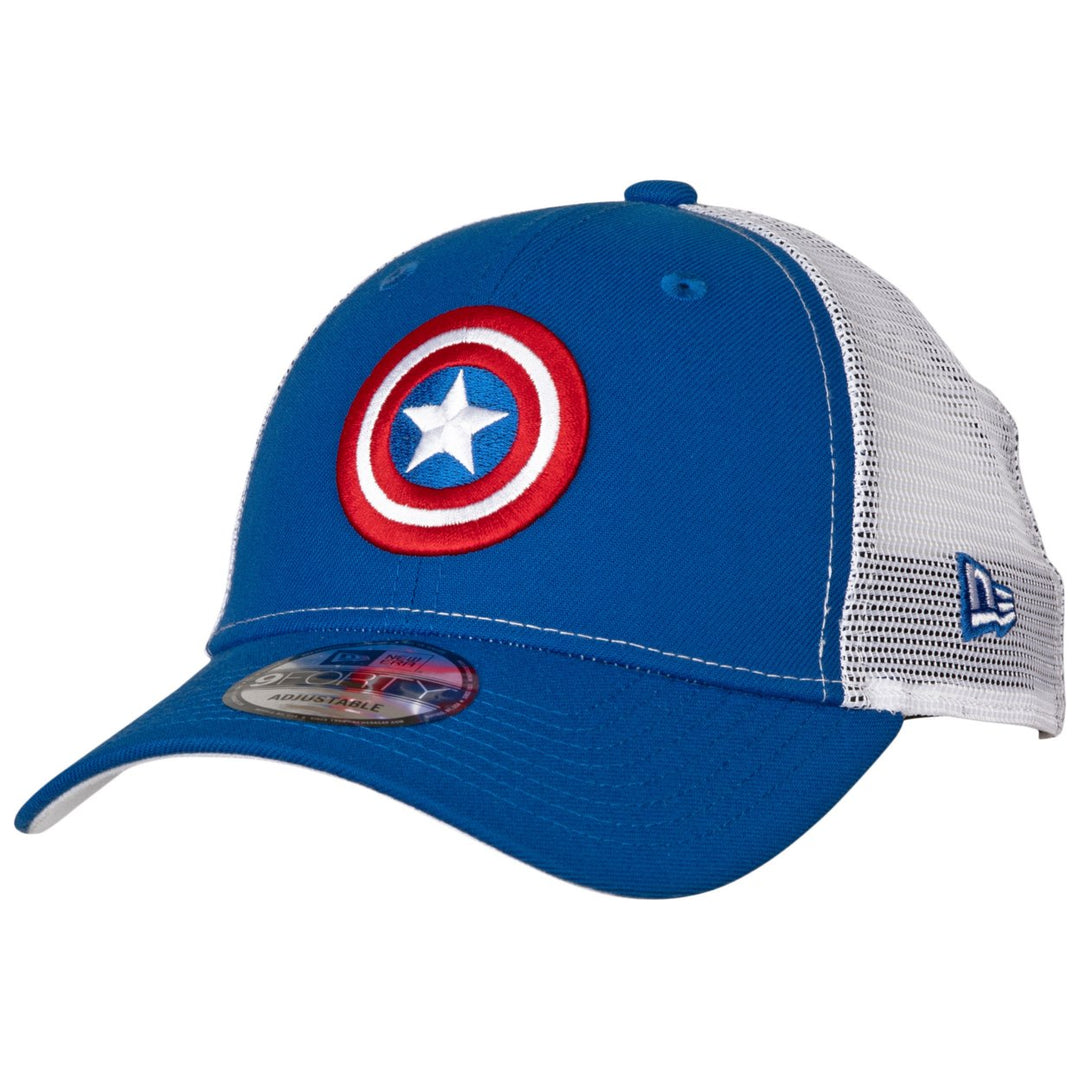 Captain America Symbol Trucker Era 9Forty Adjustable Hat Image 1