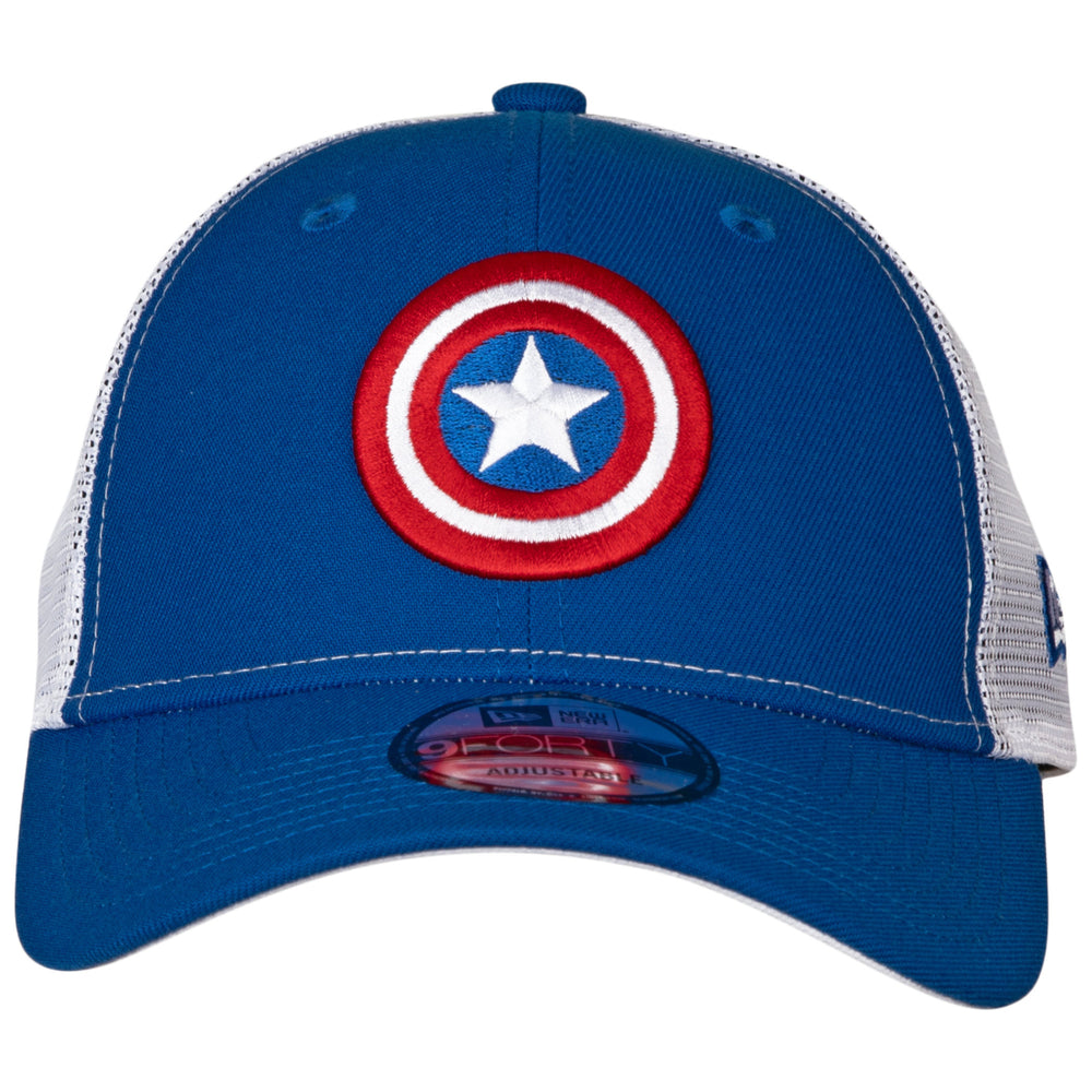 Captain America Symbol Trucker  Era 9Forty Adjustable Hat Image 2