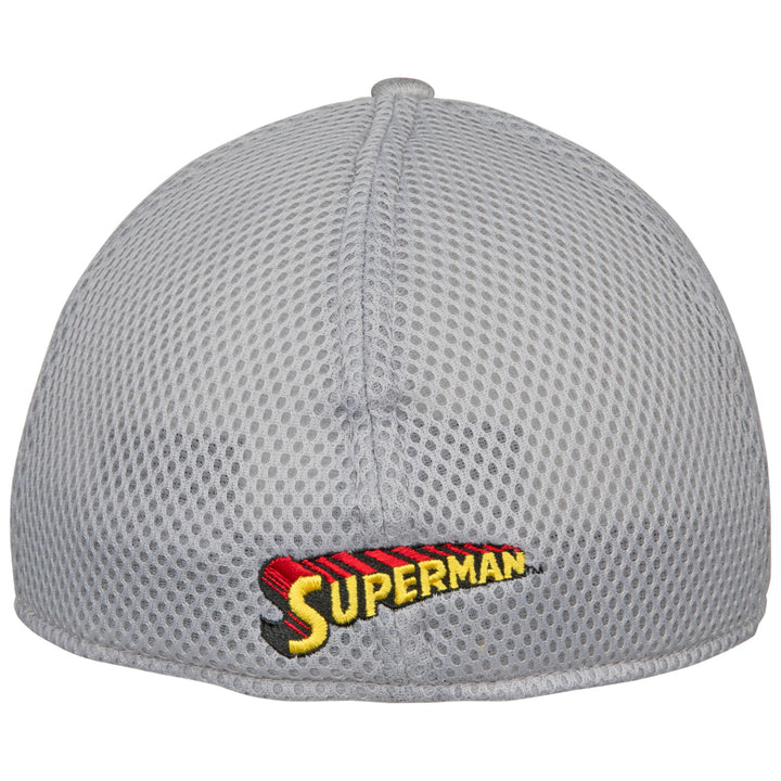 Superman Symbol Grey Shadow Tech Era 39Thirty Fitted Hat Image 3