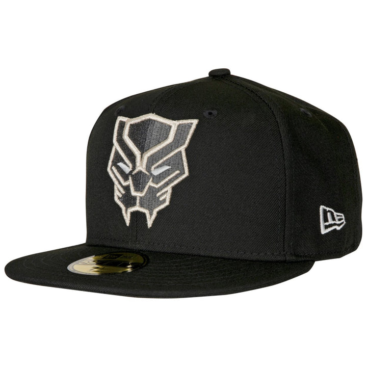 Black Panther Face Symbol Color Block New Era 59Fifty Fitted Hat Image 1