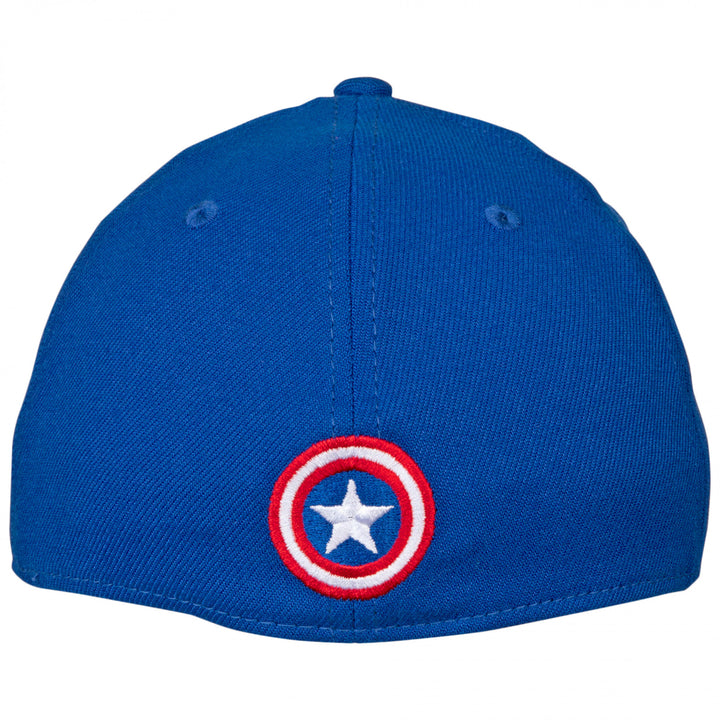 Captain America Shield Symbol Royal Blue Era 39Thirty Fitted Hat Image 3