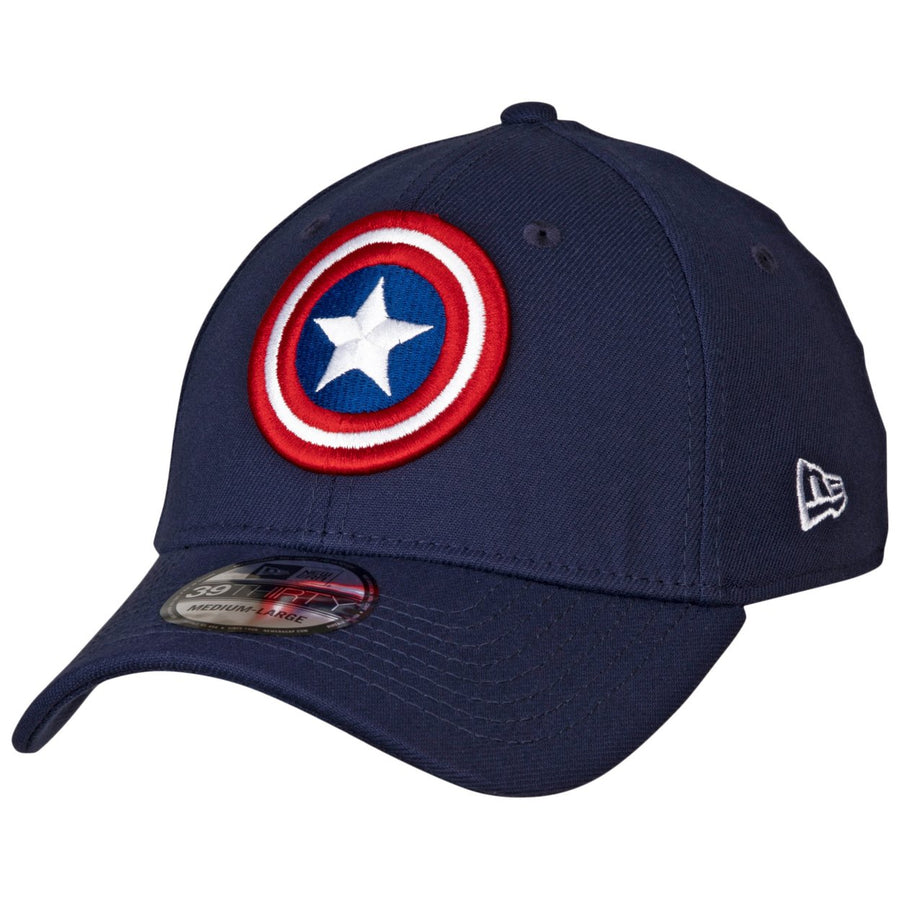 Captain America Shield Symbol Color Block  Era 39Thirty Fitted Hat Image 1