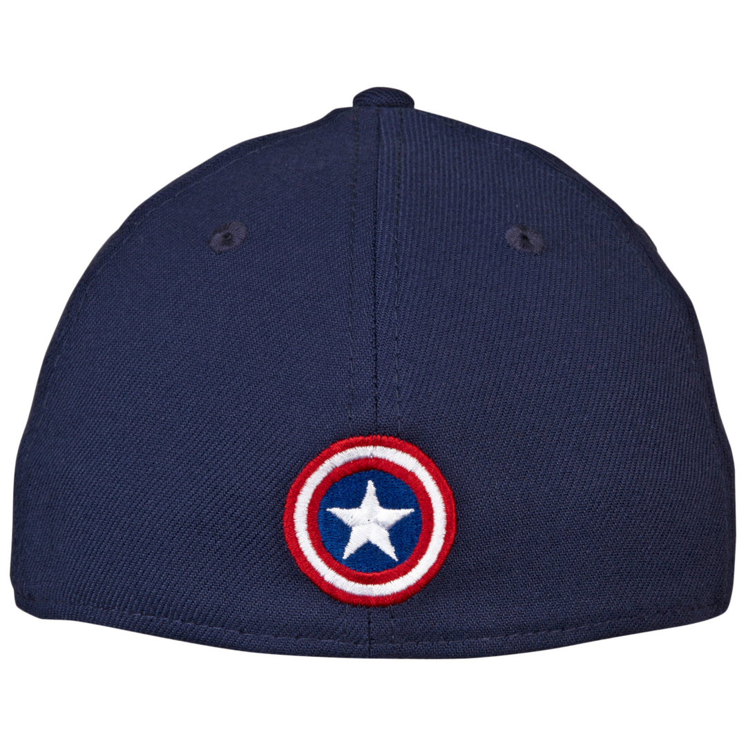 Captain America Shield Symbol Color Block  Era 39Thirty Fitted Hat Image 3