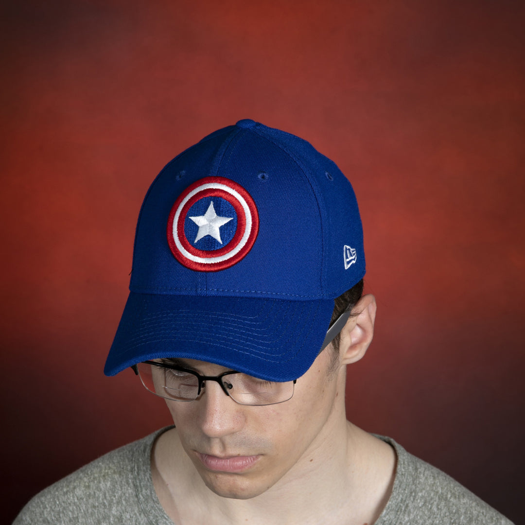 Captain America Shield Symbol Royal Blue Era 39Thirty Fitted Hat Image 7