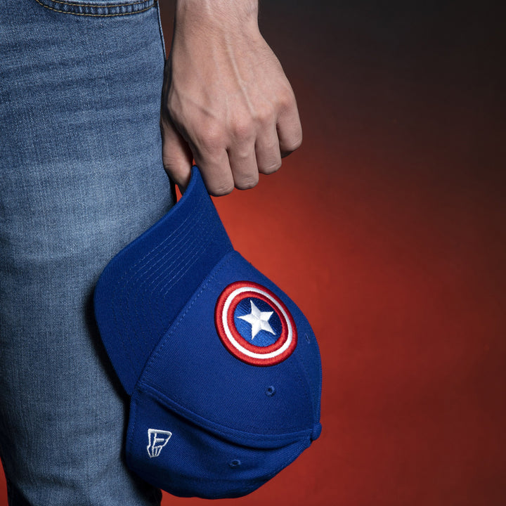 Captain America Shield Symbol Royal Blue Era 39Thirty Fitted Hat Image 8