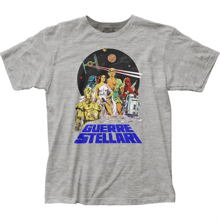 Star Wars Guerre Stellari Italian Movie Poster T-Shirt Image 1