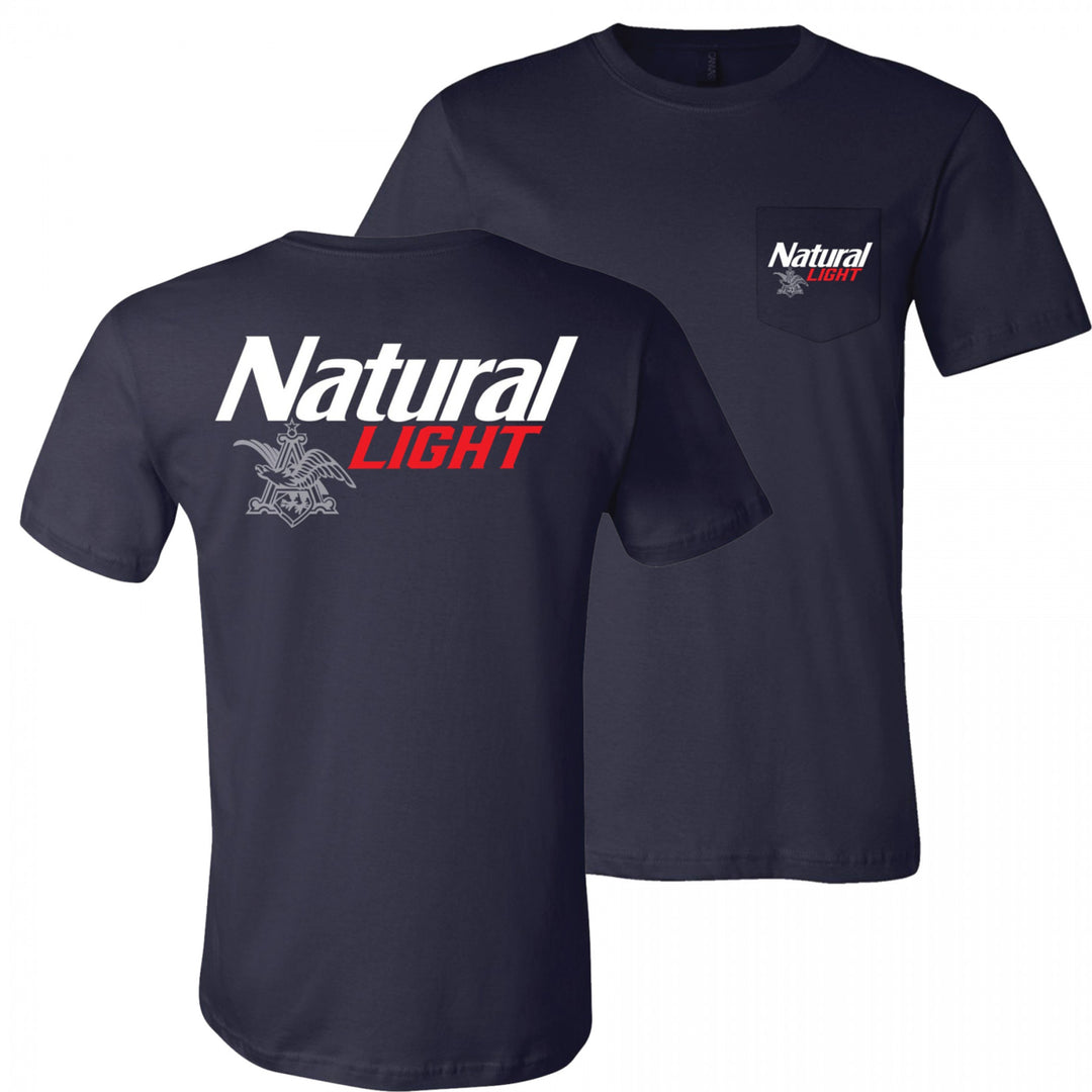 Natural Light Logo Front and Back Print Pocket Tee Image 1