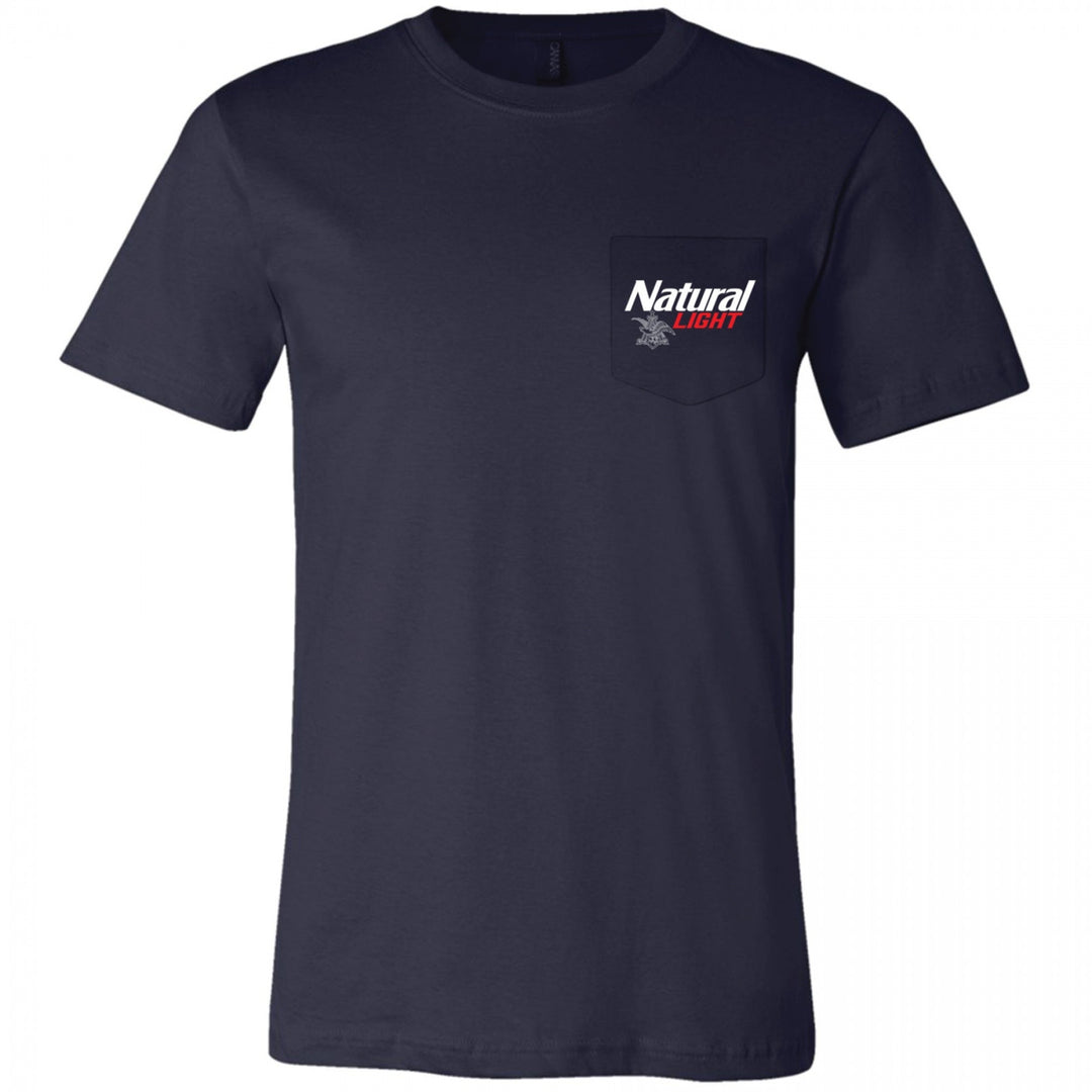 Natural Light Logo Front and Back Print Pocket Tee Image 3