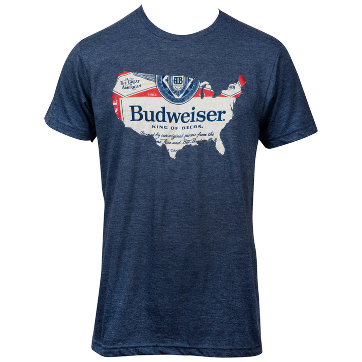 Budweiser USA Map T-Shirt Image 1