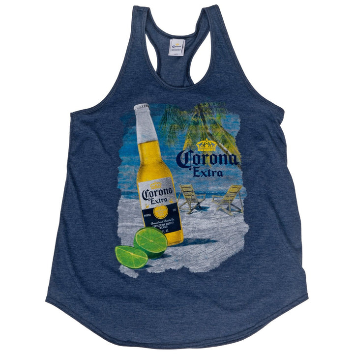 Corona Extra Beach Bottle Womens Tank Top Image 2