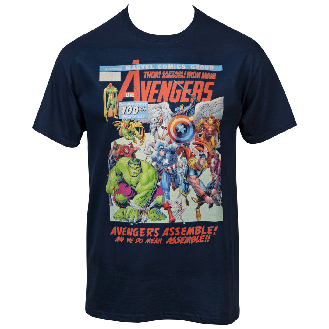 The Avengers The Mightiest 100th Issue Comic Cover T-Shirt Image 1