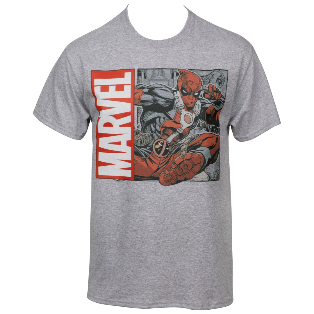 Marvel Deadpool Flying Kick T-Shirt Image 1