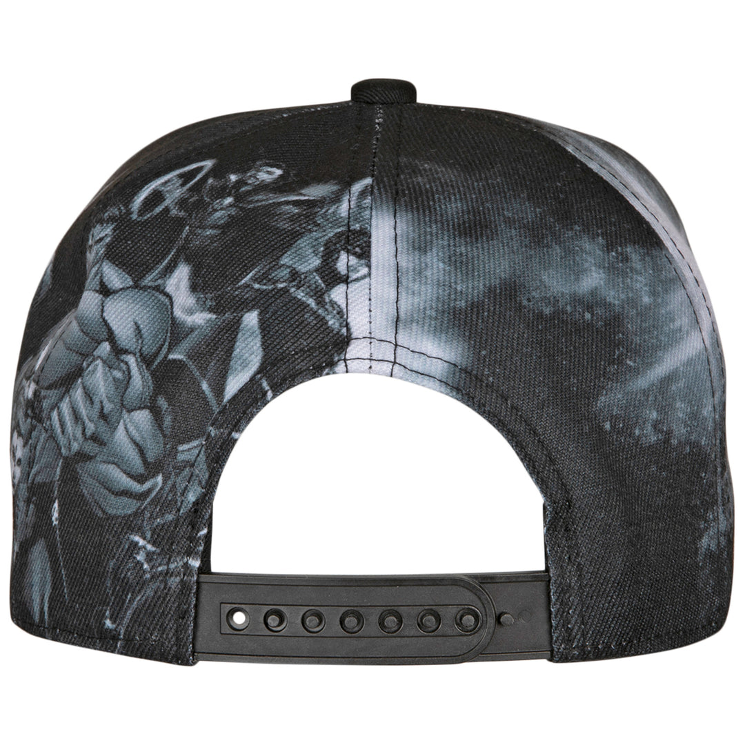 Marvel Avengers Characters Sublimated Panels Flat Brim Adjustable Hat Image 3