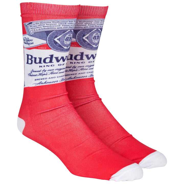 Budweiser King of Beers Genuine Logo Crew Socks Image 1