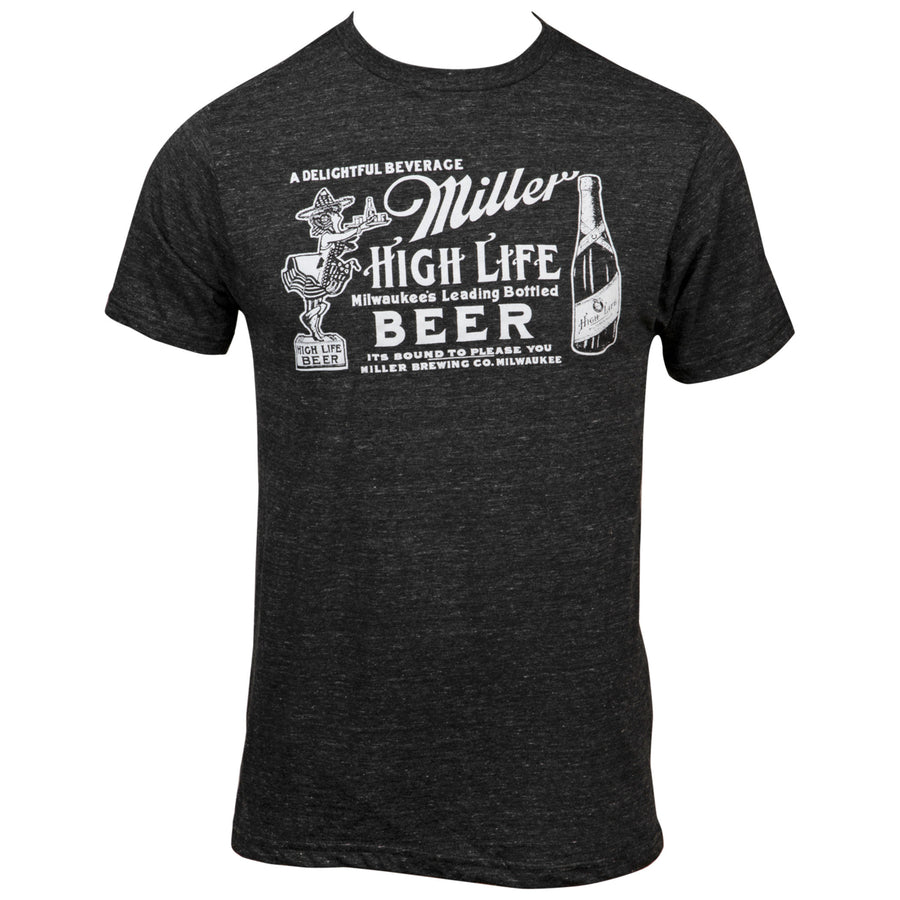 Miller High Life Girl In The Moon Label T-Shirt Image 1