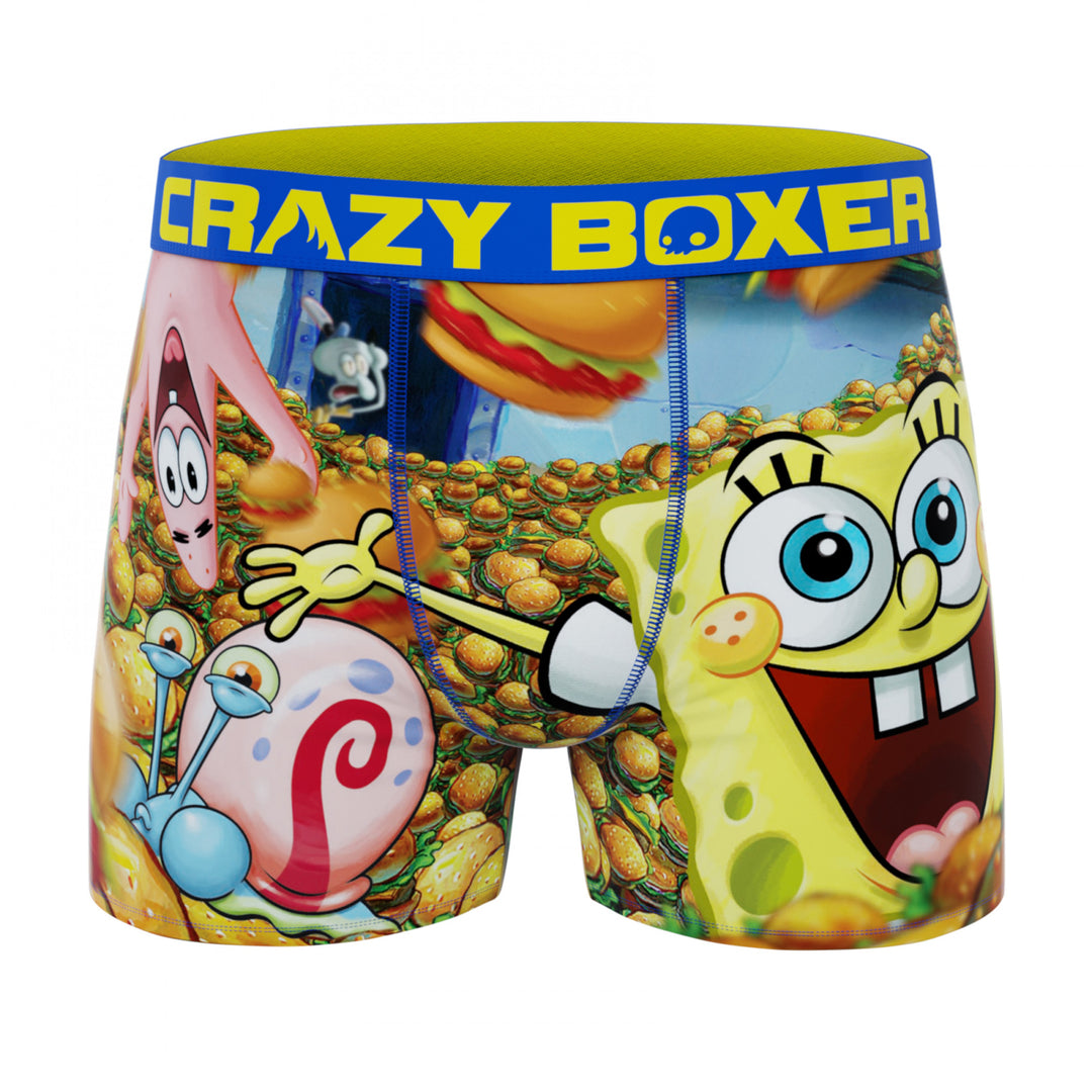 Crazy Boxer SpongeBob SquarePants Burger Mens Boxer Briefs Image 1