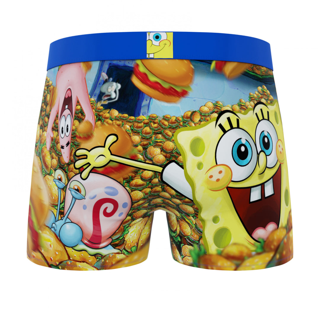 Crazy Boxer SpongeBob SquarePants Burger Mens Boxer Briefs Image 3