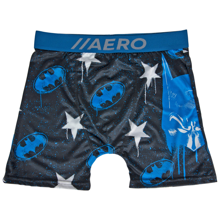 DC Comics Batman Cowl Symbols and Stars Aero Boxer Briefs Underwear Image 1