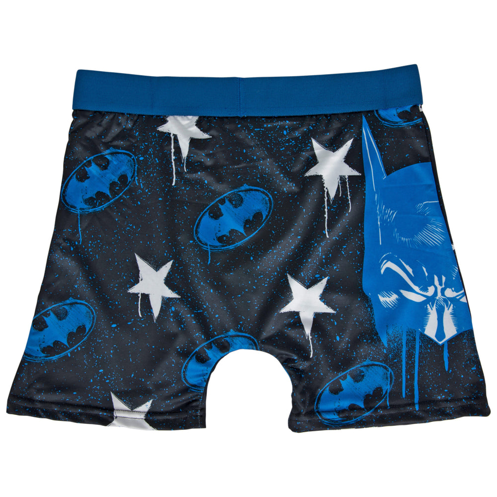 DC Comics Batman Cowl Symbols and Stars Aero Boxer Briefs Underwear Image 2